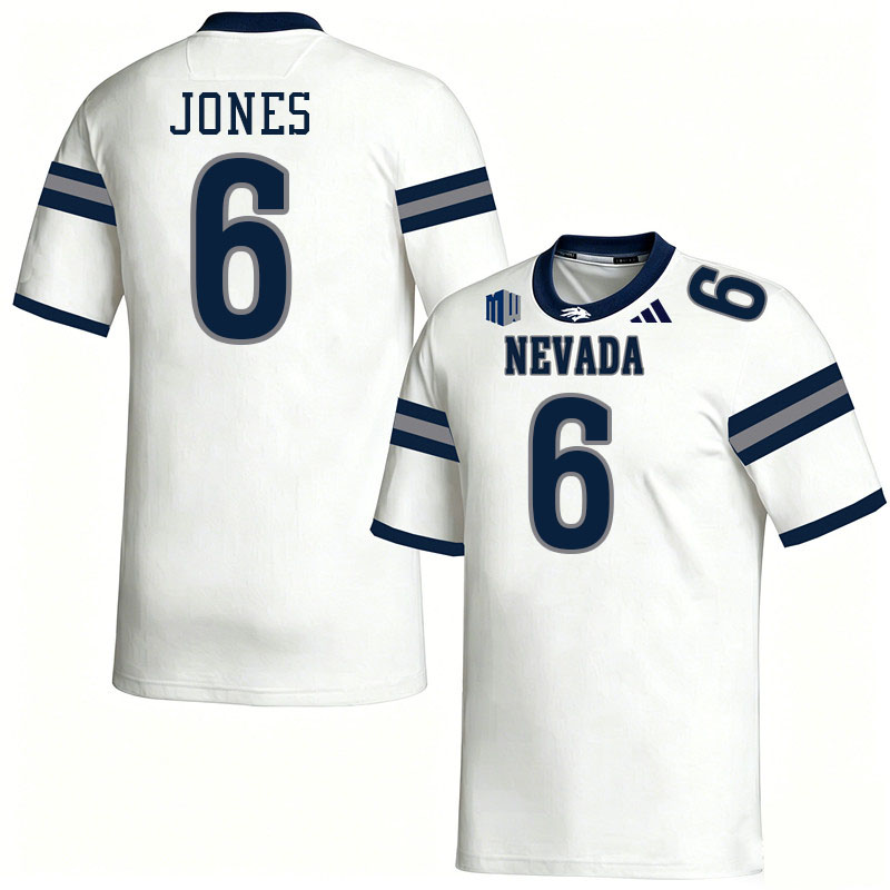 Nevada Wolf Pack #6 Carter Jones College Football Jerseys,Uniforms-White